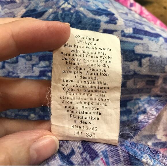 BIO Tie Dye V-Neck Short Sleeve Pockets Scrub Top L - Picture 4 of 5